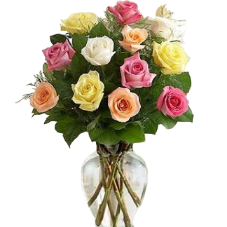 15 multi-colored roses | Flower Delivery Izhevsk