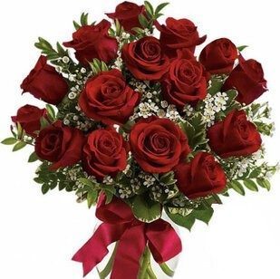 15 red roses with greenery | Flower Delivery Izhevsk