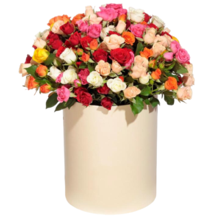 Mixed roses in a hatbox | Flower Delivery Izhevsk